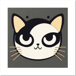 Cartoon cat character icon logo Posters and Art